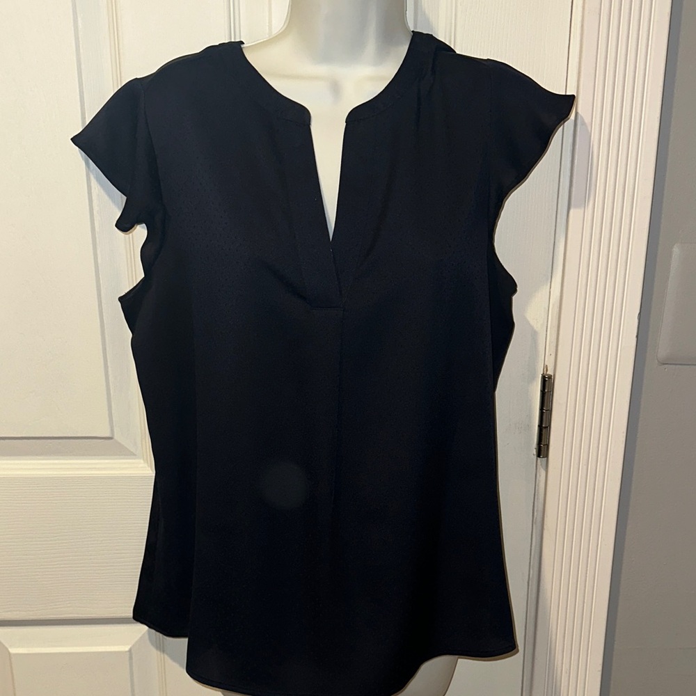 Calvin Klein Navy Blue Cap Sleeve Blouse